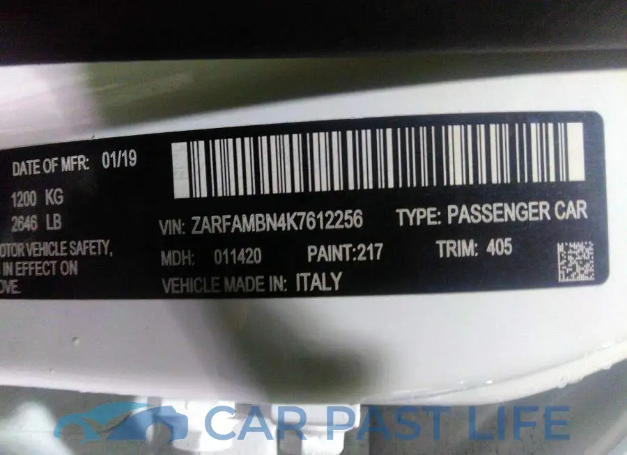 ZARFAMBN4K7612256# 9