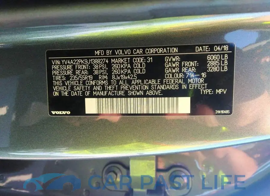 YV4A22PK9J1388274# 9