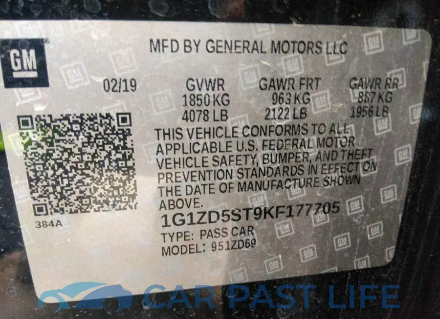 1G1ZD5ST9KF177705# 9
