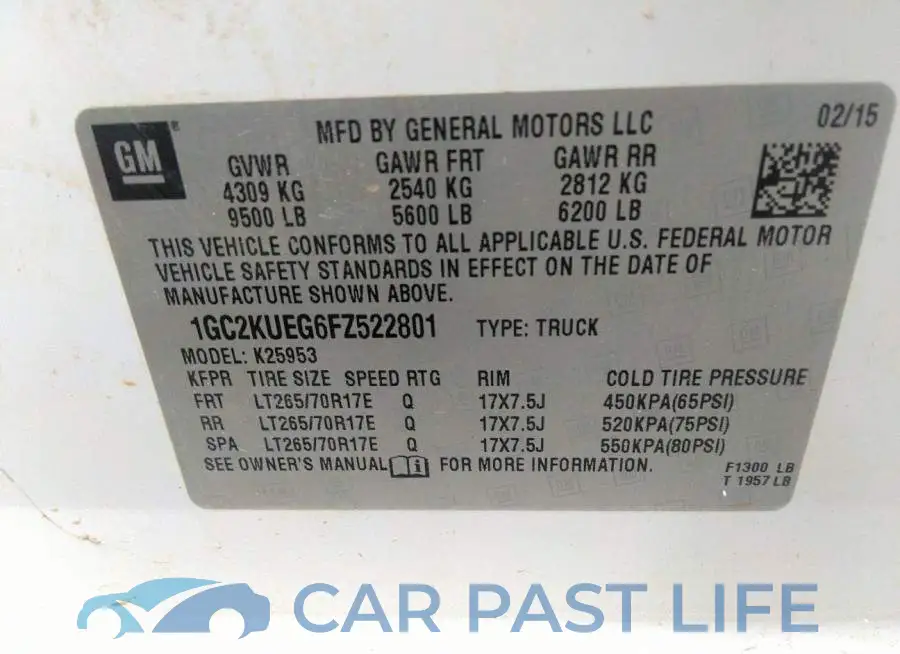 1GC2KUEG6FZ522801# 9
