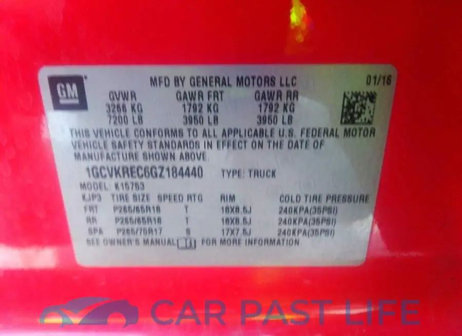 1GCVKREC6GZ184440# 9