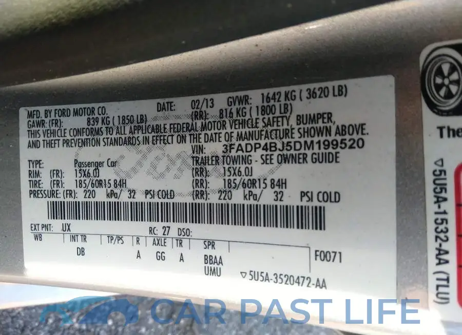 3FADP4BJ5DM199520# 9