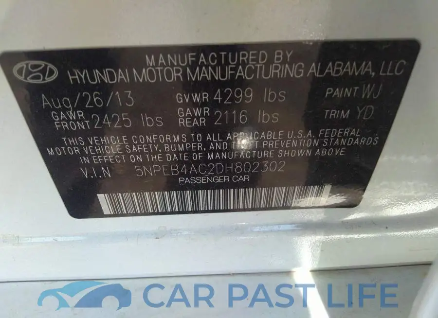 5NPEB4AC2DH802302# 9