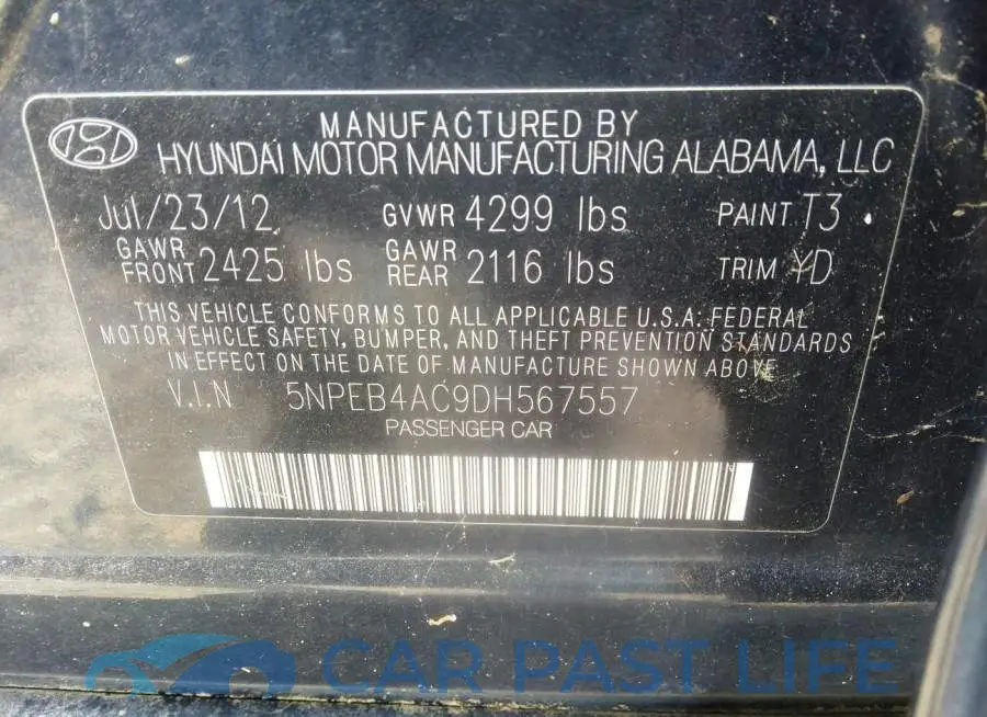 5NPEB4AC9DH567557# 9