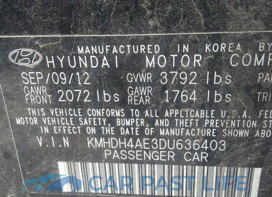 KMHDH4AE3DU636403# 9