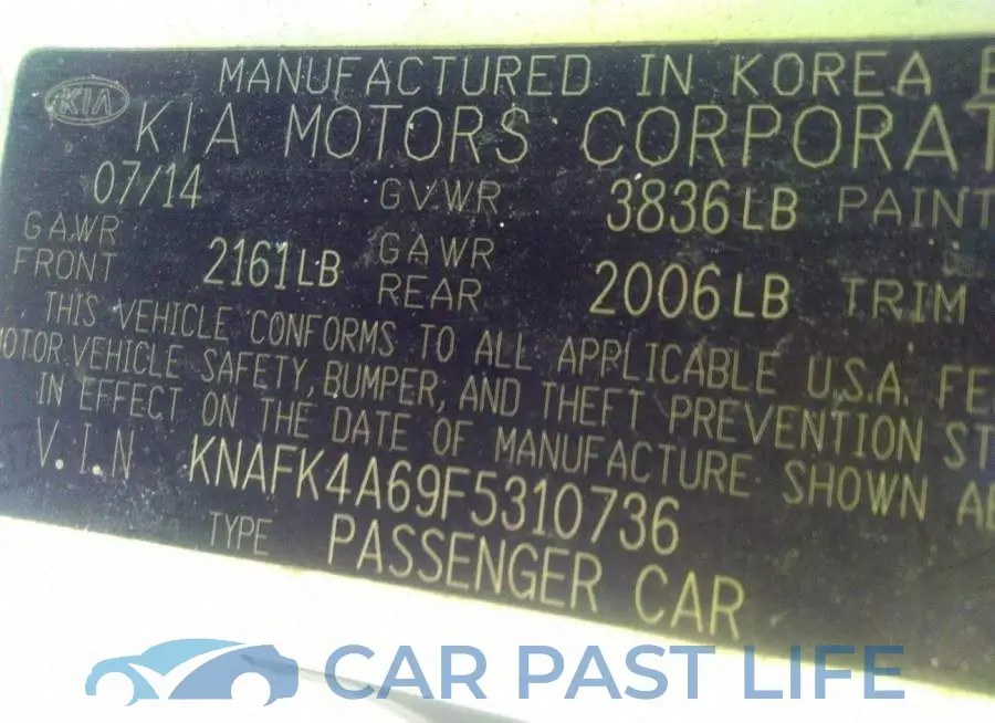 KNAFK4A69F5310736# 9
