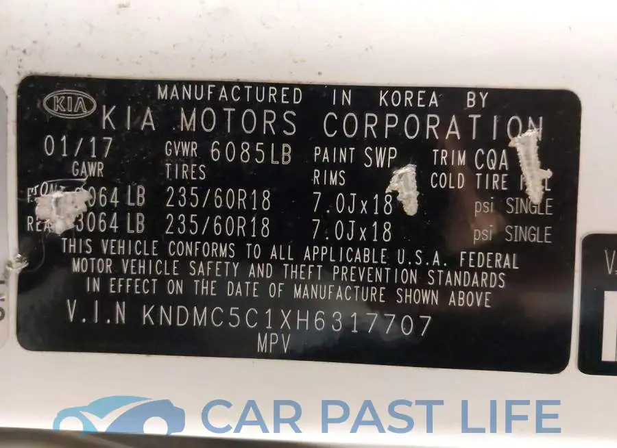 KNDMC5C1XH6317707# 9