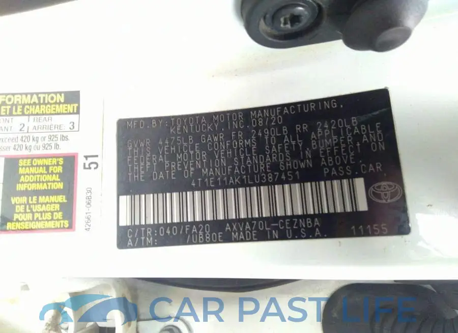 4T1E11AK1LU387451# 9