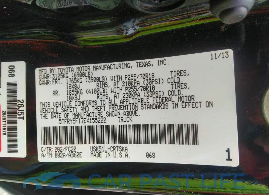 5TFRY5F17EX155222# 9