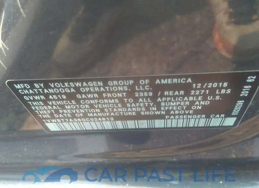 1VWBT7A36GC024813# 9