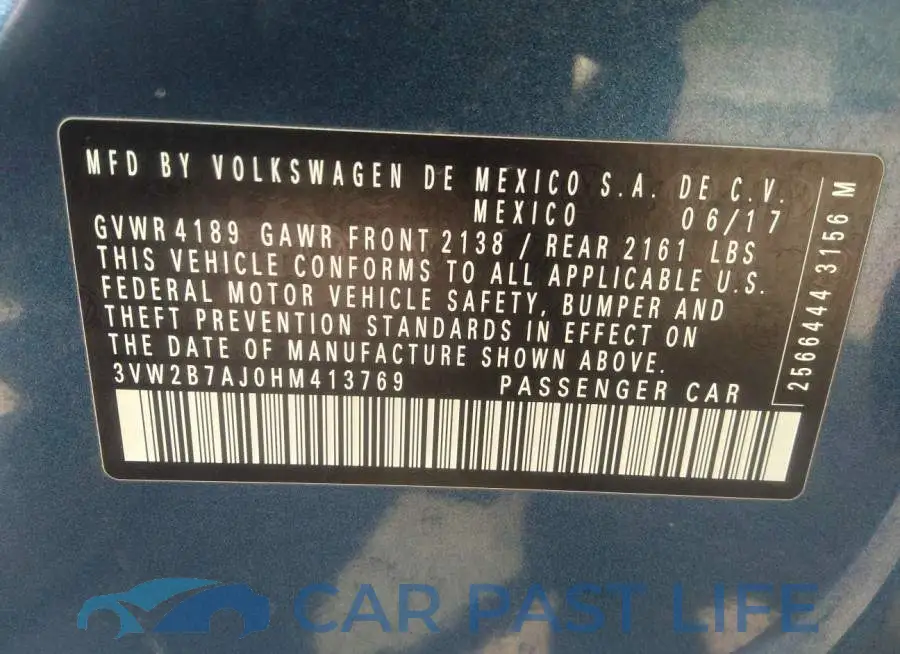 3VW2B7AJ0HM413769# 9