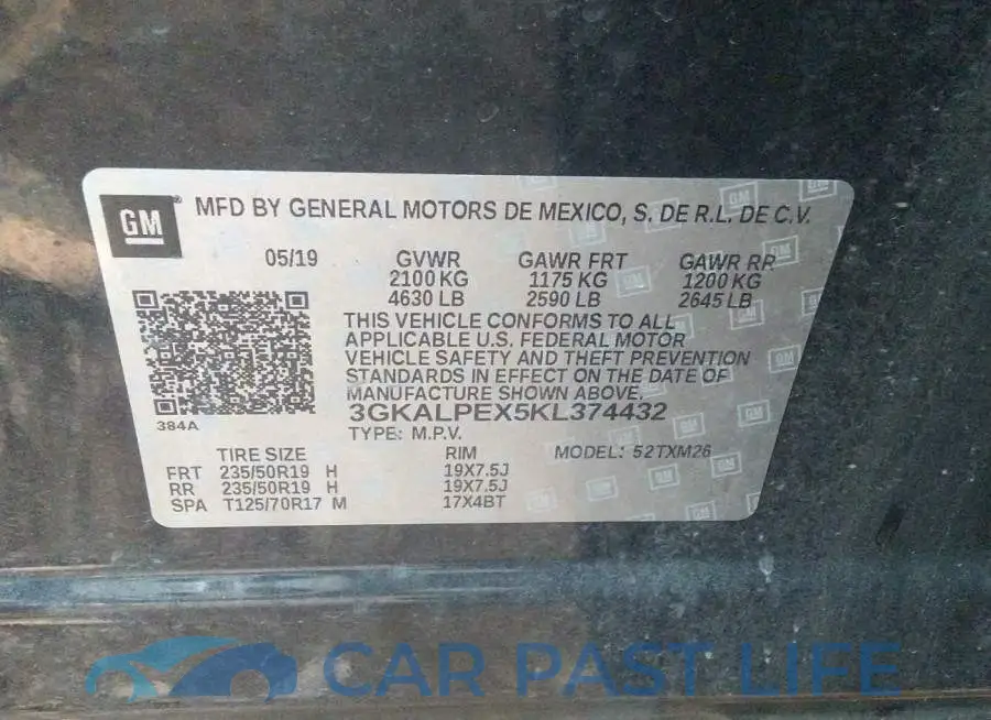 3GKALPEX5KL374432# 9