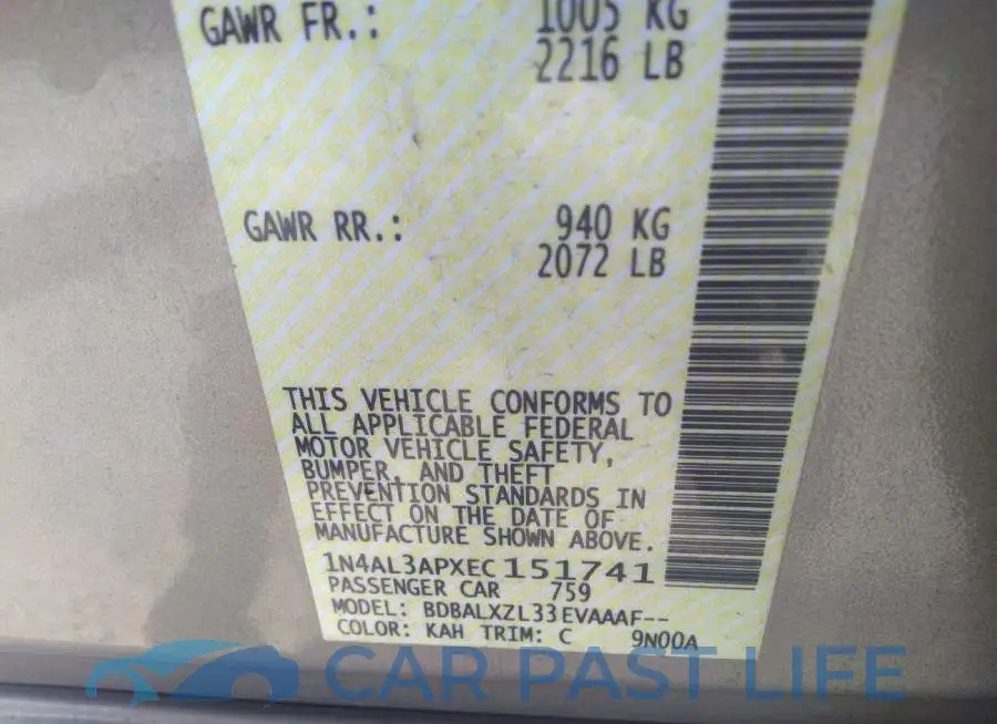 1N4AL3APXEC151741# 9
