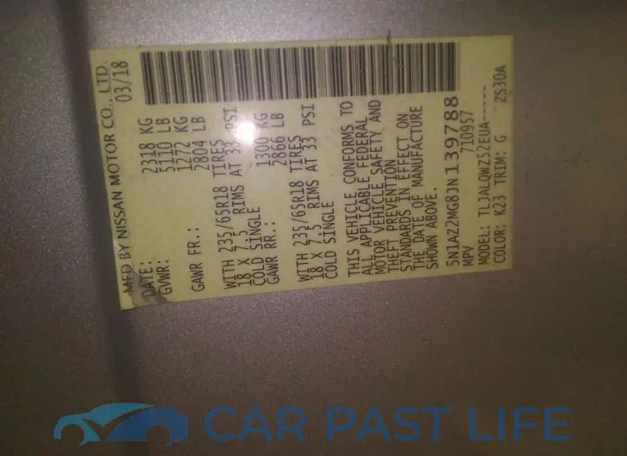 5N1AZ2MG8JN139788# 9