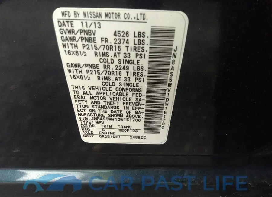 JN8AS5MV1DW151700# 9