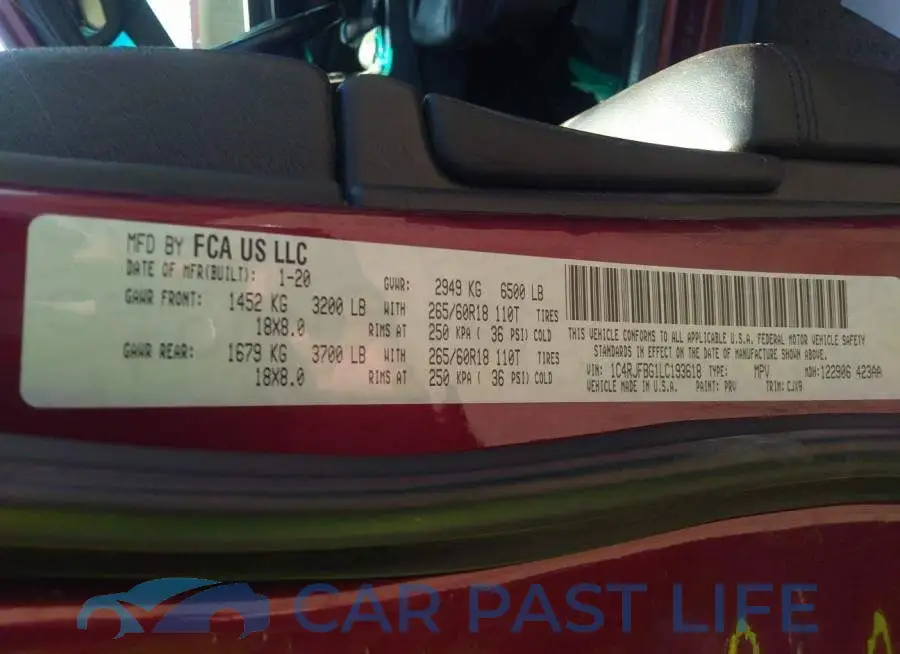 1C4RJFBG1LC193618# 9