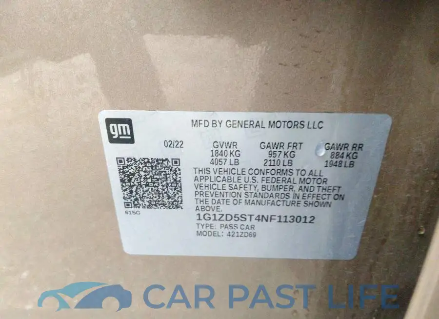 1G1ZD5ST4NF113012# 9