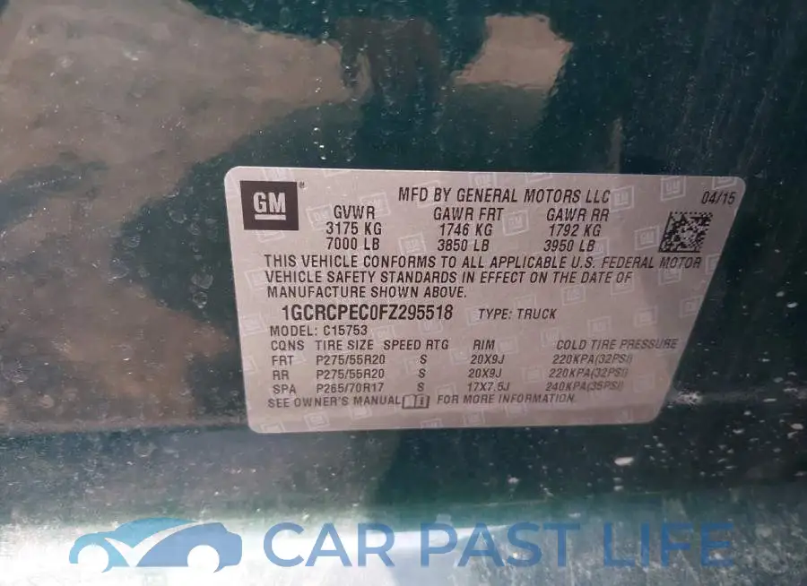 1GCRCPEC0FZ295518# 9