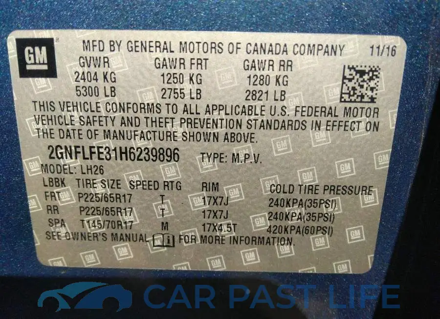 2GNFLFE31H6239896# 9
