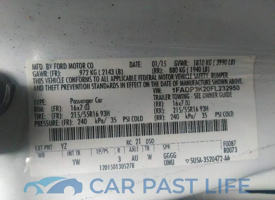 1FADP3K20FL232950# 9