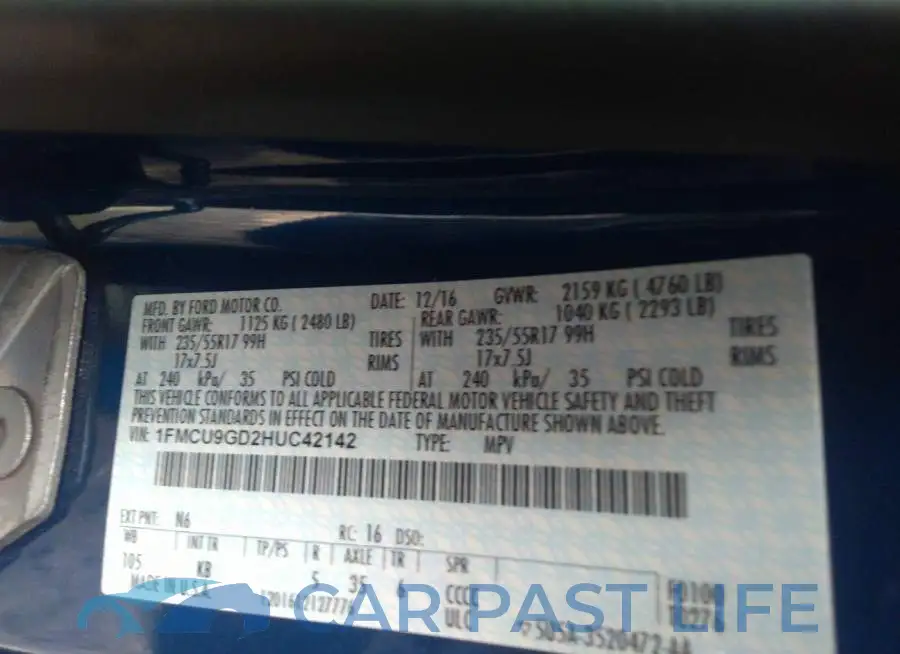 1FMCU9GD2HUC42142# 9