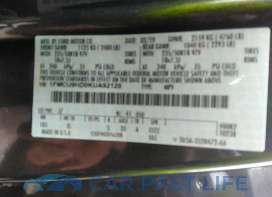 1FMCU9HD0KUA92120# 9