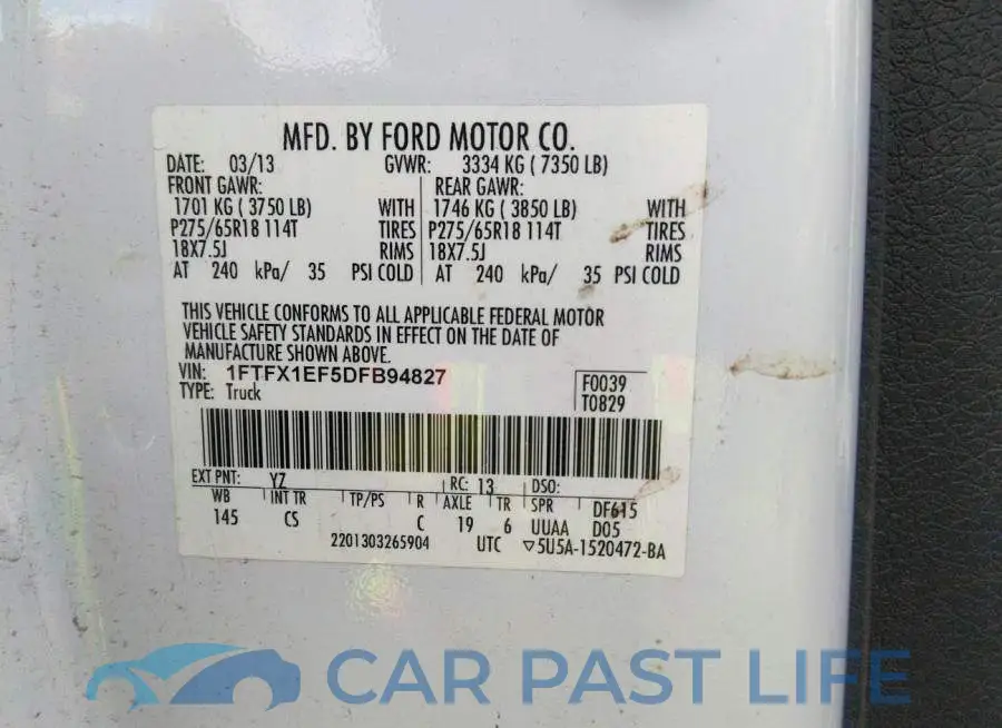1FTFX1EF5DFB94827# 9