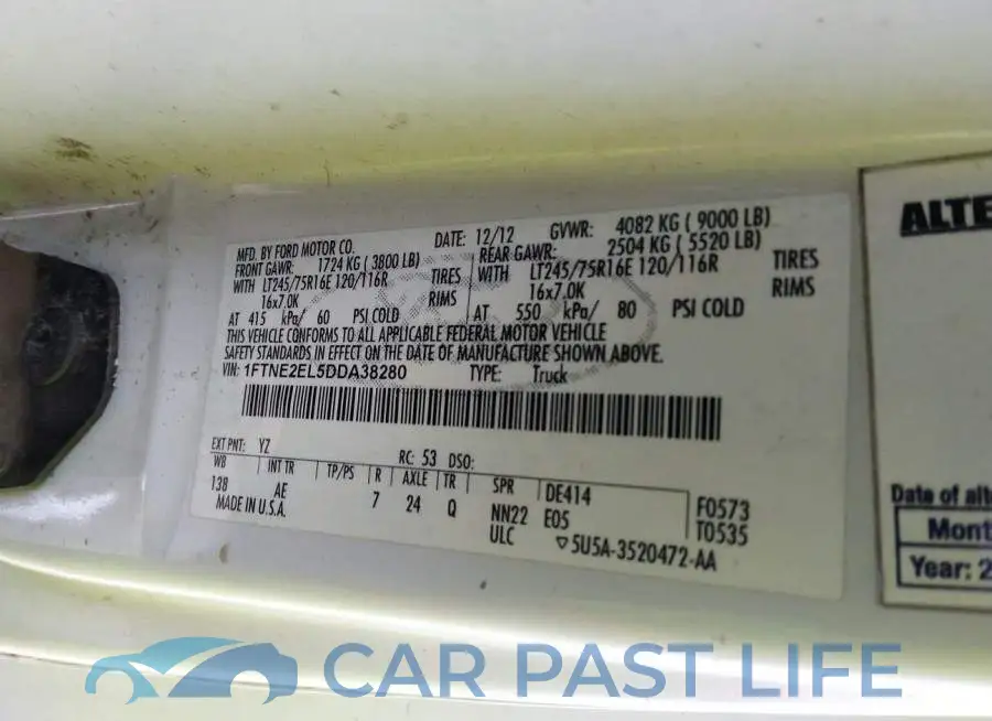 1FTNE2EL5DDA38280# 9
