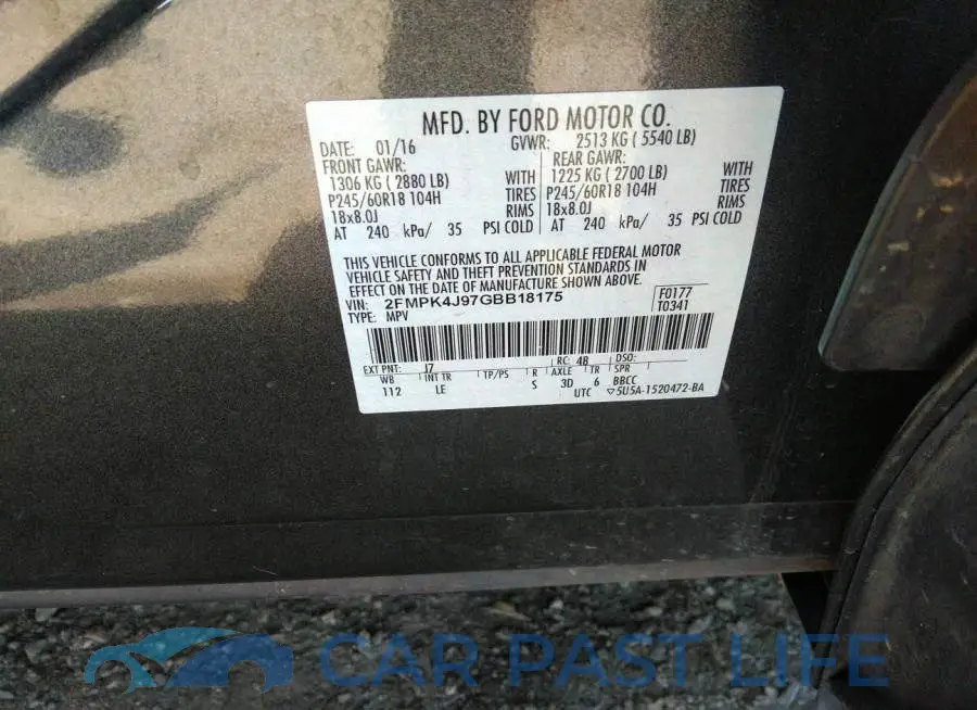 2FMPK4J97GBB18175# 9