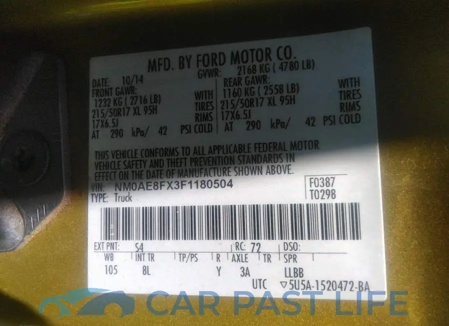 NM0AE8FX3F1180504# 9