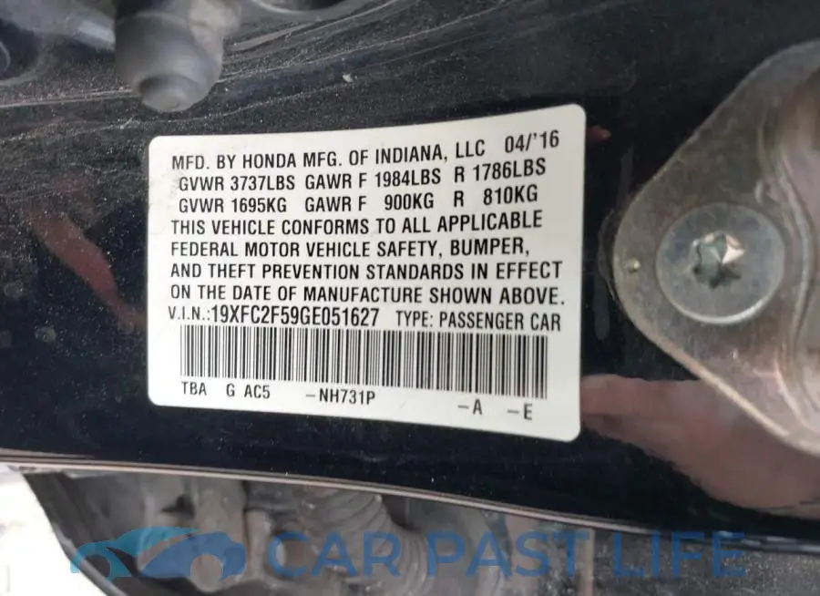 19XFC2F59GE051627# 9