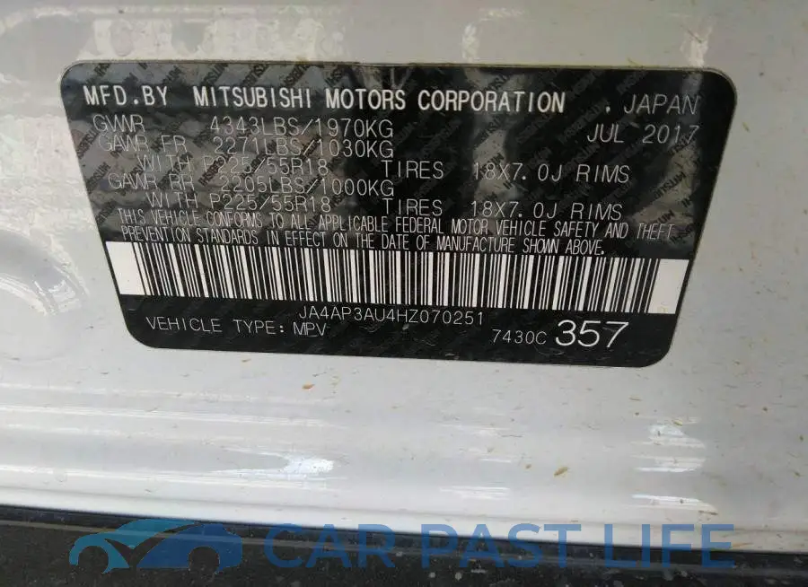 JA4AP3AU4HZ070251# 9
