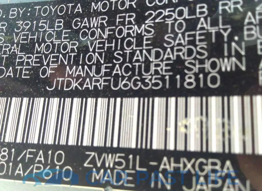 JTDKARFU6G3511810# 9