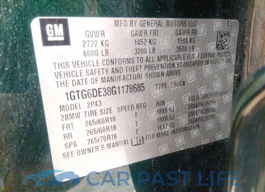 1GTG6DE38G1178685# 8