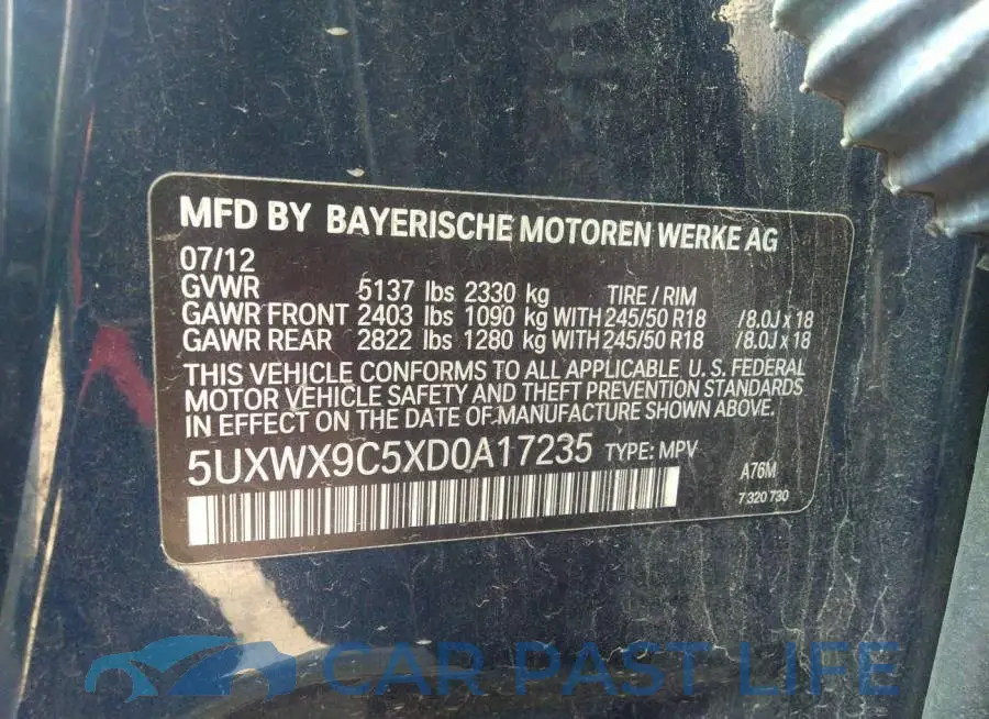 5UXWX9C5XD0A17235# 9