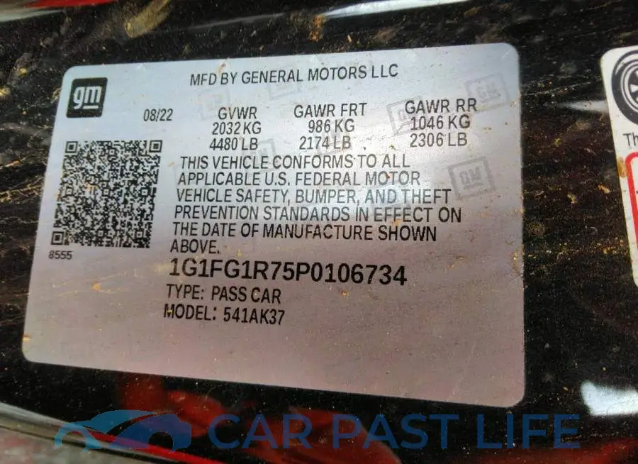 1G1FG1R75P0106734# 9
