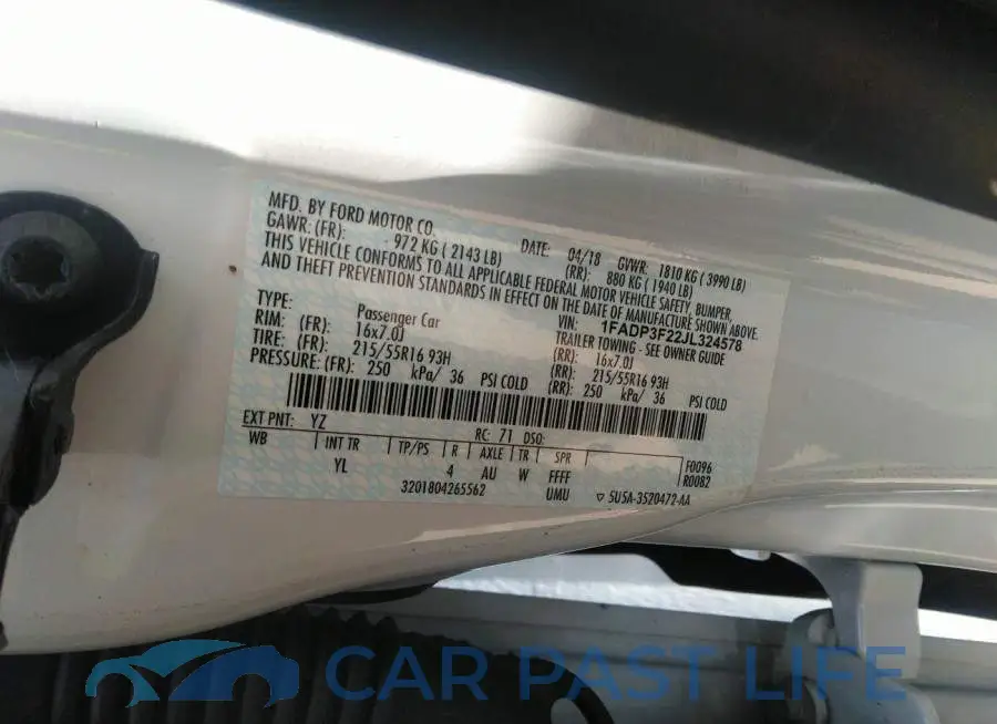 1FADP3F22JL324578# 9