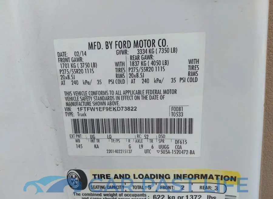 1FTFW1EF9EKD73822# 9