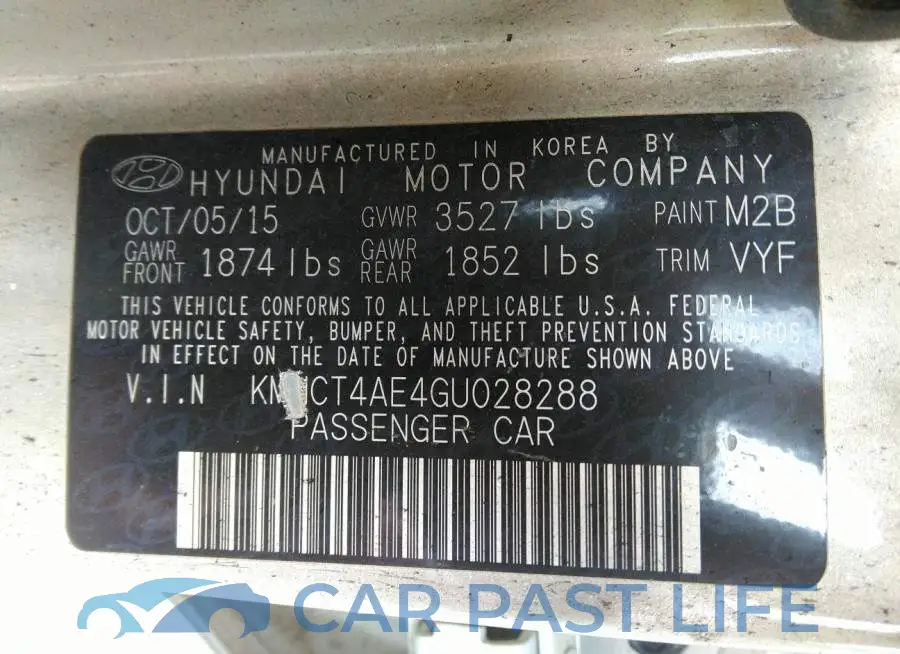 KMHCT4AE4GU028288# 9