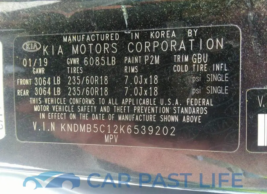 KNDMB5C12K6539202# 9