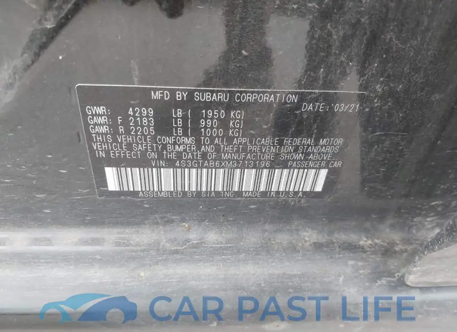 4S3GTAB6XM3713196# 9