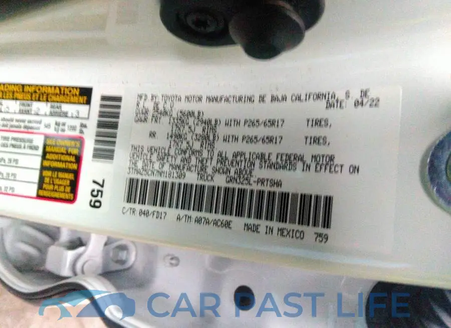 3TMAZ5CN7NM181309# 9