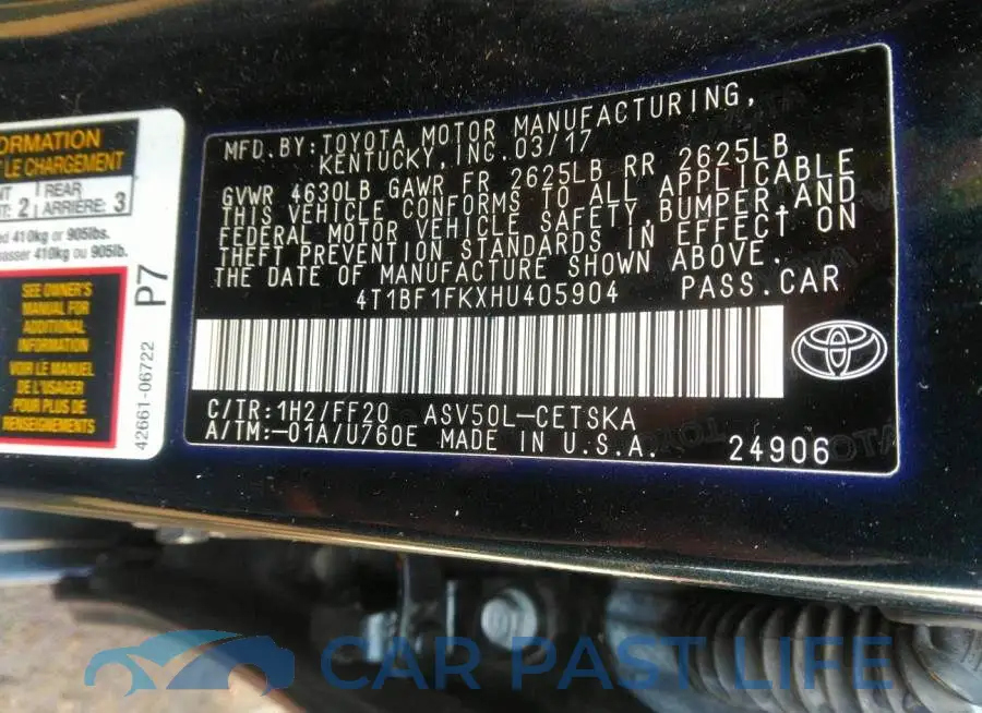 4T1BF1FKXHU405904# 9