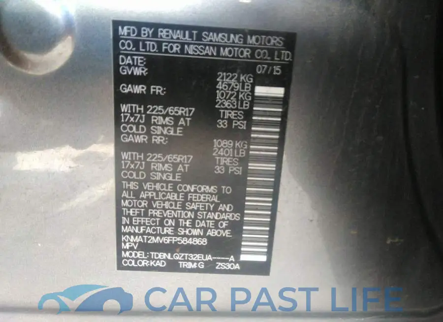 KNMAT2MV6FP584868# 9