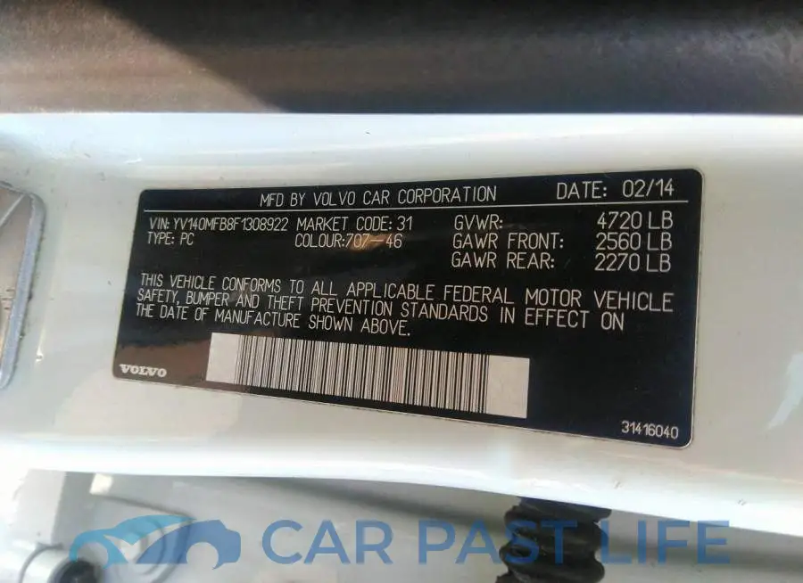 YV140MFB8F1308922# 9