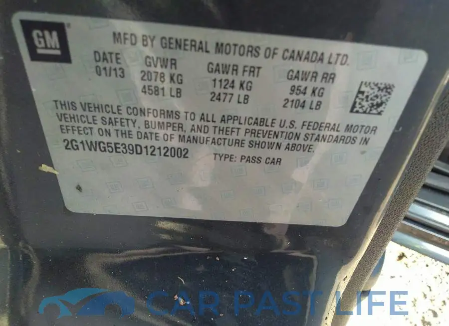 2G1WG5E39D1212002# 9