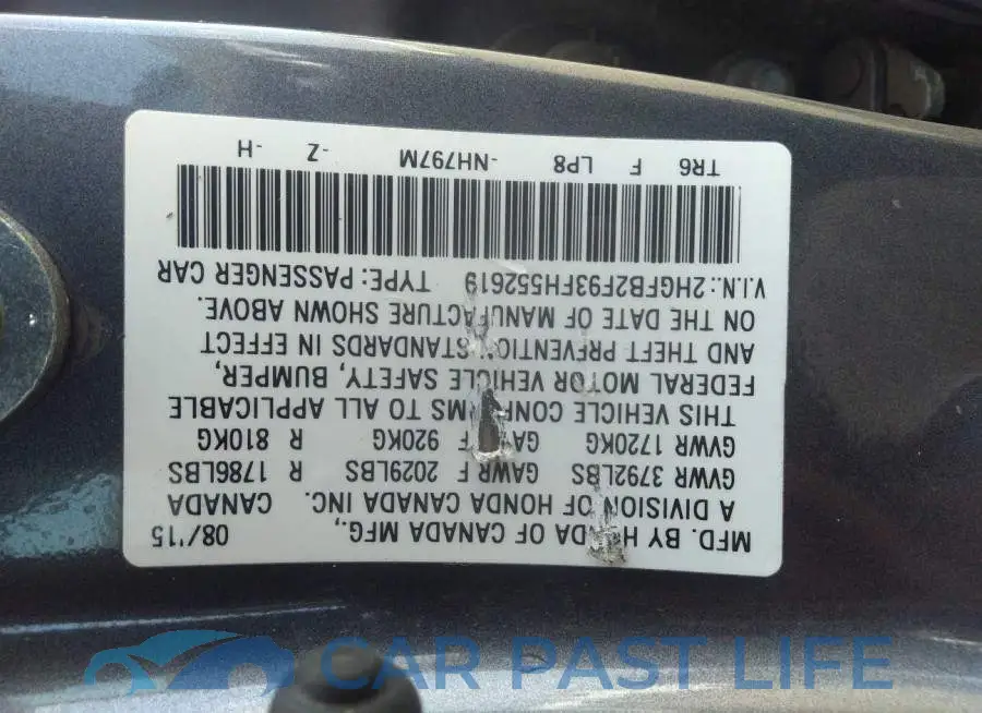 2HGFB2F93FH552619# 9