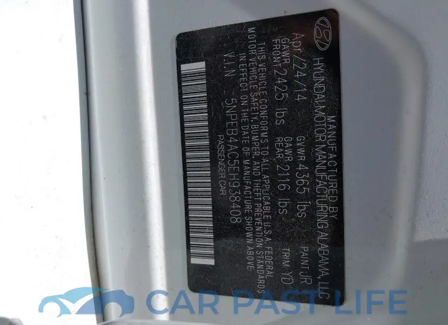 5NPEB4AC5EH938408# 9