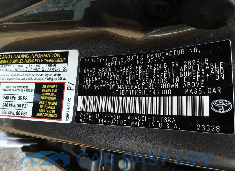 4T1BF1FK8HU446080# 9