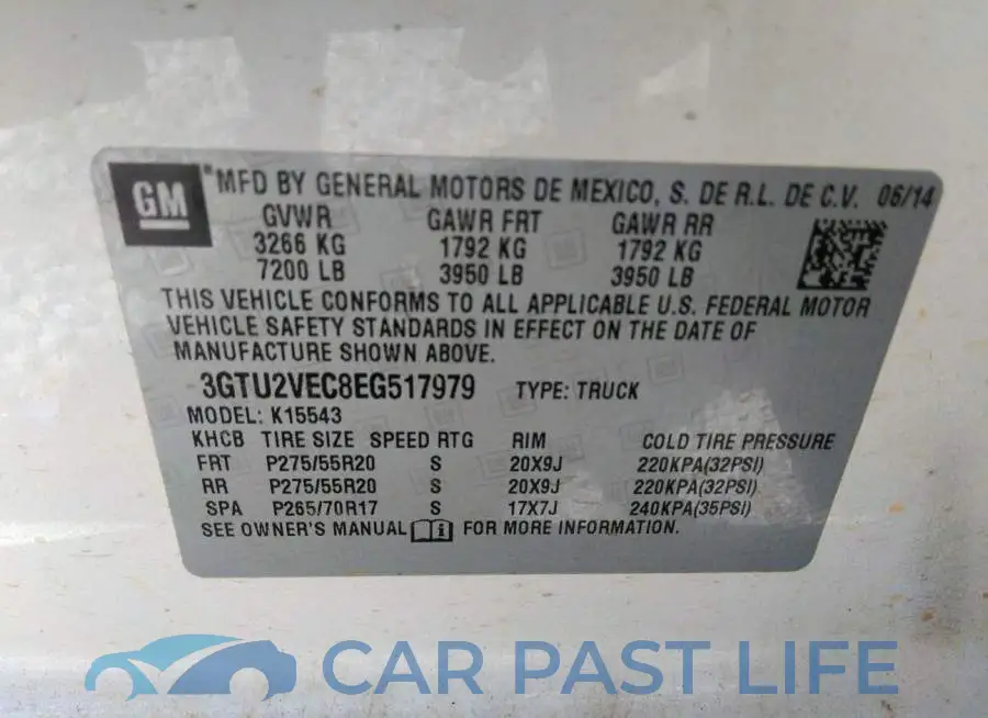 3GTU2VEC8EG517979# 9